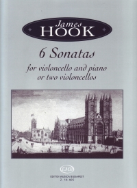 Hook 6 Sonatas For Cello & Piano Or 2 Cellos Sheet Music Songbook