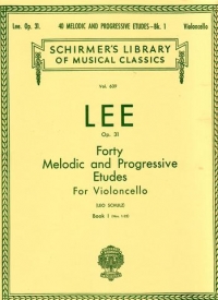 Lee Melodic & Progressive Etudes Op31 Book 1 Cello Sheet Music Songbook