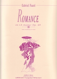 Faure Romance A Op69 Cello (or Violin Or Viola) Sheet Music Songbook