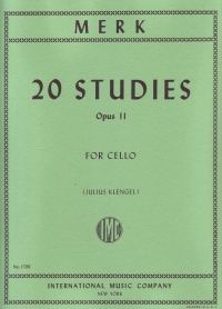 Merk 20 Studies Op11 Klengel Cello Sheet Music Songbook
