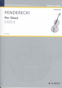 Penderecki Per Slava Cello Sheet Music Songbook