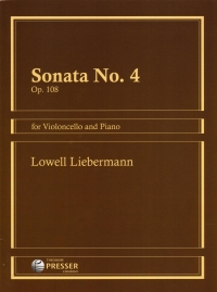 Liebermann Sonata No 4 Op108 Cello & Piano Sheet Music Songbook