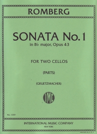 Romberg Sonata Op 43 No 1 Bb Major  2 Cellos Sheet Music Songbook