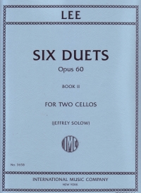 Lee Six Duets Op60 Vol Ii 2 Cellos Sheet Music Songbook