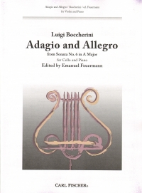 Boccherini Adagio & Allegro Sonata No 6 Cello Sheet Music Songbook