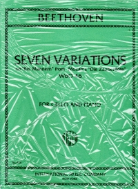Beethoven 7 Variations On Theme Bei Mannern Vcl/pf Sheet Music Songbook