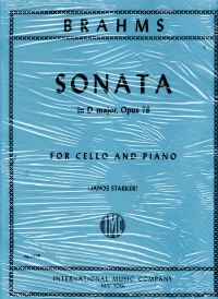 Brahms Sonata D Major Op. 78 Cello & Piano Sheet Music Songbook