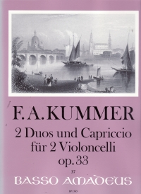 Kummer Two Duos And Capriccio Op.33 2 Cellos Sheet Music Songbook