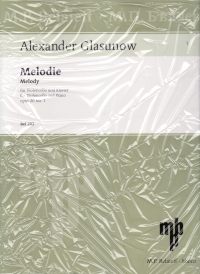 Glazunov Melody Op. 20/1 Cello & Piano Sheet Music Songbook
