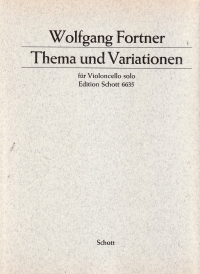Fortner Theme & Variations Cello Sheet Music Songbook