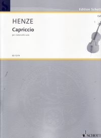 Henze Capriccio Cello Sheet Music Songbook