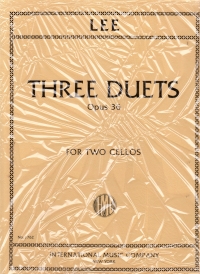 Lee Three Duets Op36 Two Cellos Sheet Music Songbook
