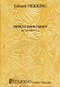 Hekking Menuet Pour Casals Cello & Piano Sheet Music Songbook