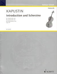Kapustin Introduction & Scherzino Op93 Cello Solo Sheet Music Songbook