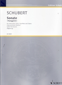 Schubert Sonata Arpeggione D821 Vcl(vla/fl) & Gtr Sheet Music Songbook