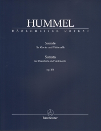 Hummel Sonata For Piano & Cello Op104 Sheet Music Songbook