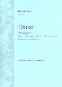 Danzi Variations On A Theme From Don Giovanni Vcl Sheet Music Songbook
