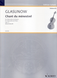 Glazunov Chant Du Menestral Op71 Cello & Piano Sheet Music Songbook