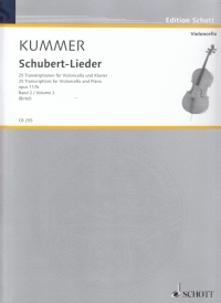 Kummer Schubert Lieder Op117b Band 2 Cello & Piano Sheet Music Songbook