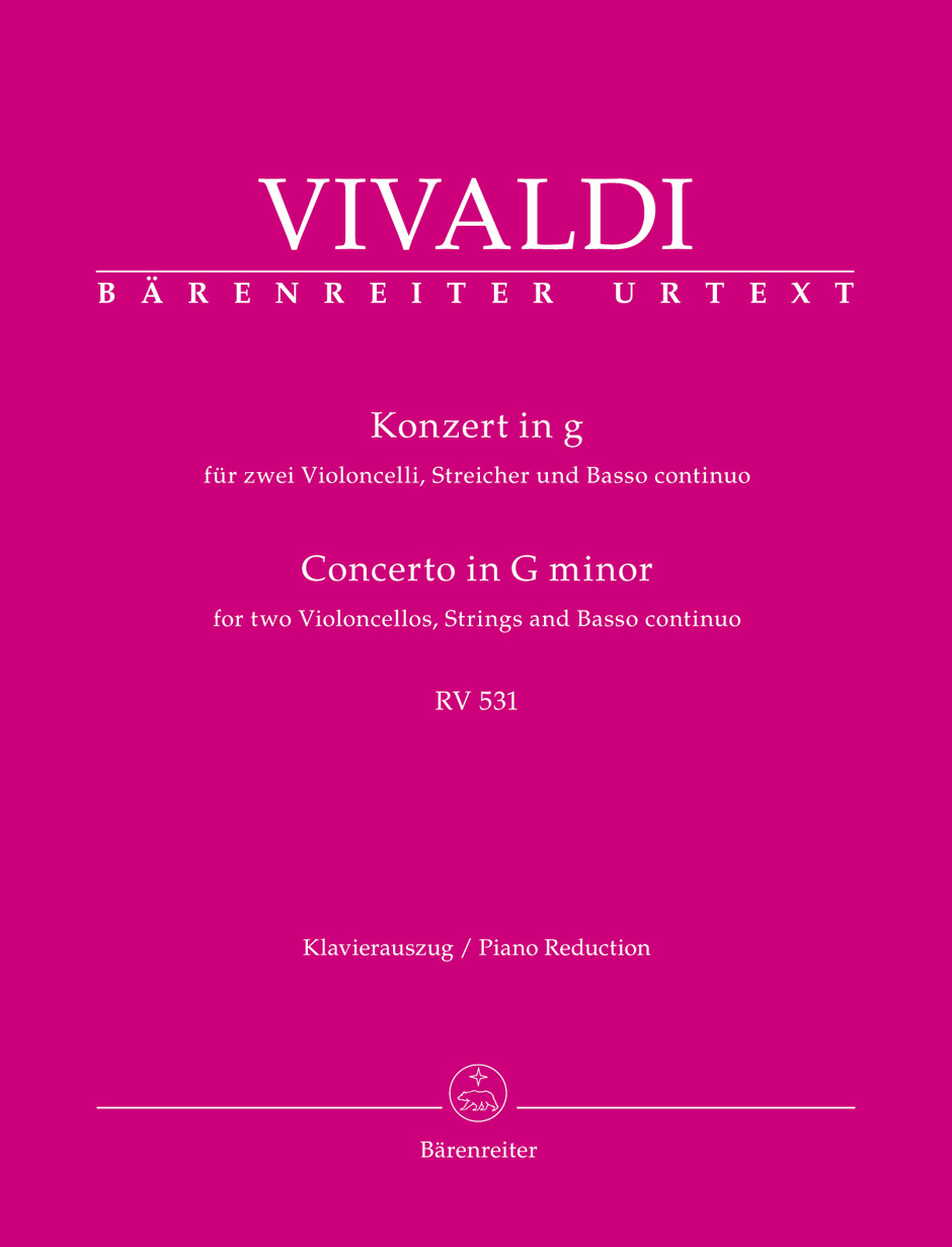 Vivaldi Concerto In G Minor Rv 531 2 Cellos & Pf Sheet Music Songbook