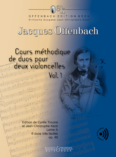 Offenbach Cours Methodique Op49 Cello Duet + Audio Sheet Music Songbook