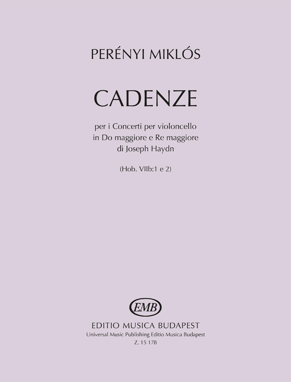 Perenyi Cadenze Haydn Cello Concerto Hob Viib:1e2 Sheet Music Songbook
