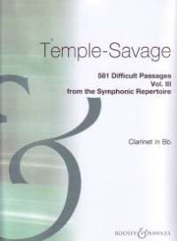 Temple-savage Difficult Passages Vol 3 Clarinet Sheet Music Songbook