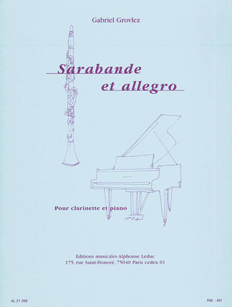 Grovlez Sarabande Et Allegro Clarinet & Piano Sheet Music Songbook