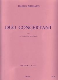 Milhaud Duo Concertant Op351 Clarinet & Piano Sheet Music Songbook