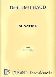Milhaud Sonatine Clarinet & Piano Sheet Music Songbook