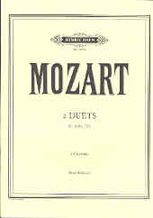 Mozart Duets (2) Vol 2 Nos 9 & 10 Clarinet Sheet Music Songbook