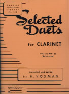 Selected Duets Vol 2 Voxman Clarinet Sheet Music Songbook