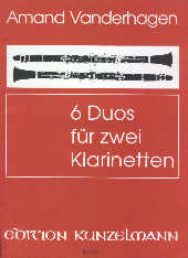 Vanderhagan 6 Clarinet Duets Sheet Music Songbook