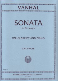 Vanhal Sonata Bb Major Simon Clarinet & Pf Sheet Music Songbook