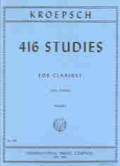 Kroepsch 416 Studies Volume 1 Clarinet Sheet Music Songbook