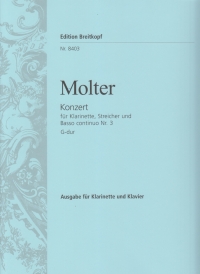 Molter Concerto No 3 G Clarinet Sheet Music Songbook