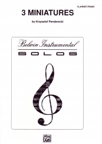 Penderecki 3 Miniatures Clarinet Sheet Music Songbook