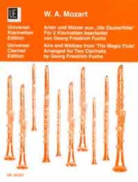 Mozart Airs & Waltzes (magic Flute) Clarinet Duet Sheet Music Songbook