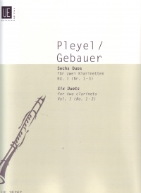 Pleyel 6 Clarinet Duets Vol 1 Sheet Music Songbook