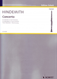 Hindemith Concerto A Clarinet + Orchestra & Piano Sheet Music Songbook