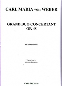 Weber Grand Duo Concertante Clarinet Duet Sheet Music Songbook
