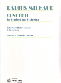 Milhaud Concerto Clarinet & Piano Reduction Sheet Music Songbook