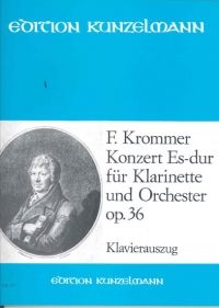 Krommer Concerto Eb Op36 Clarinet & Piano Sheet Music Songbook