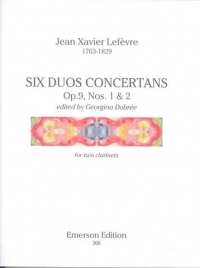 Lefevre 6 Duos Concertans Op9/1&2 Clarinet Duet Sheet Music Songbook