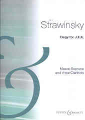 Stravinsky Elegy For Jfk 3 Clarinets Sheet Music Songbook