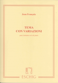 Francaix Theme & Variations Clarinet Sheet Music Songbook