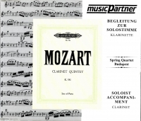 Mozart Quintet K581 In A & Piano Cd Music Partner Sheet Music Songbook