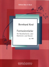 Krol Fantasiestucke Op108 Bass Clarinet Sheet Music Songbook