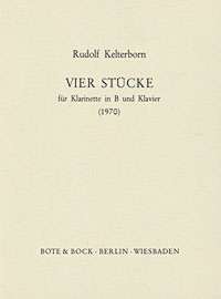 Kelterborn 4 Pieces (1969) Clarinet Sheet Music Songbook