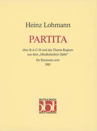 Lohmann Partita On Bach & The Theme Regiu Clarinet Sheet Music Songbook